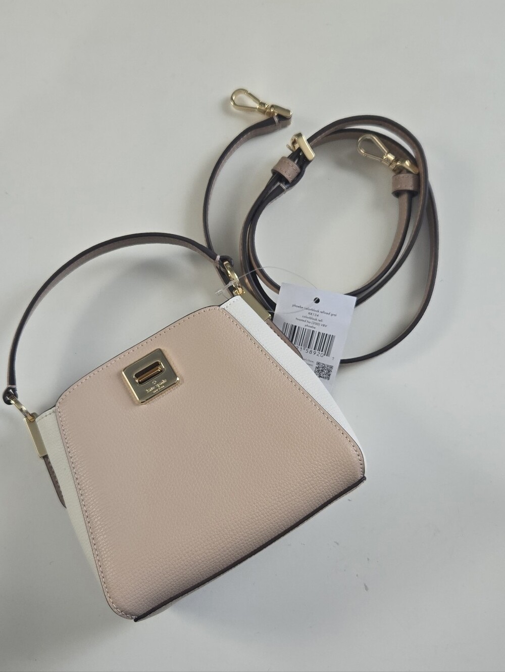 Kate Spade  Pheobe Mini Convertible Crossbody Bag in Blush Pink and White